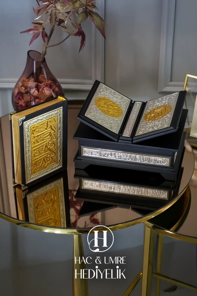 Kuran, Kuran Kabı, Lüks Rahle, 925 Gümüş İşlemeli Masif Ahşap Kuran Rahlesi ve Kur'an-ı Kerim Seti - Resim 2