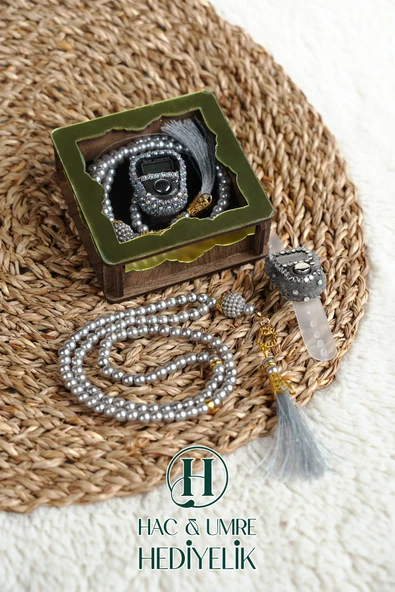 Hediyelik Tesbih Seti | Ahşap Kutulu Elektronik Tesbih ve 99lu İnci Tespih | Özel Gün Hediyesi - Resim 2