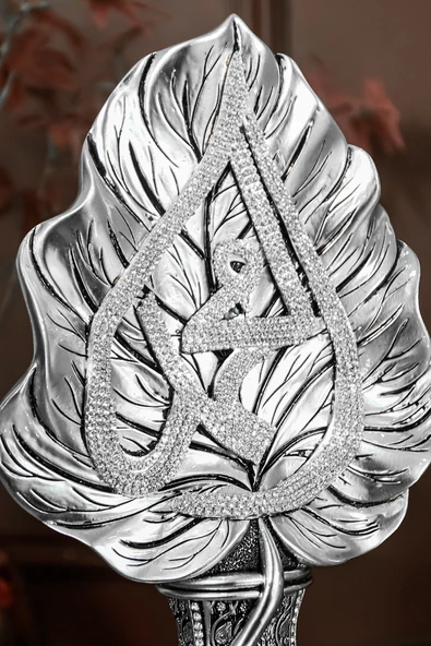 İKİLİ BİBLO SETİ HEDİYE LÜKS OBJE DEKORATİF YAPRAK ALLAH MUHAMMED SÜS - Resim 6