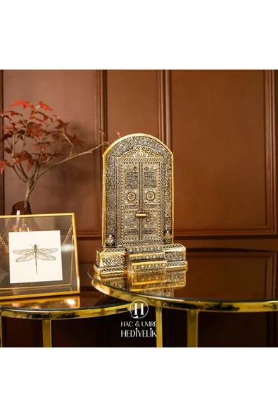 Dini Islami Manevi Hediye Lüks Islami Hediyelik Dekoratif Obje Model Kabe Kapısı Ayetel Kürsi Biblo ürün görseli