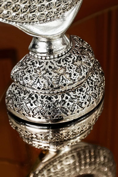 Allah Muhammed Biblo Gümüş Dekor Lüks Hediye Seti Dekoratif Gümüş Obje Hediyelik Aksesuar - Resim 7