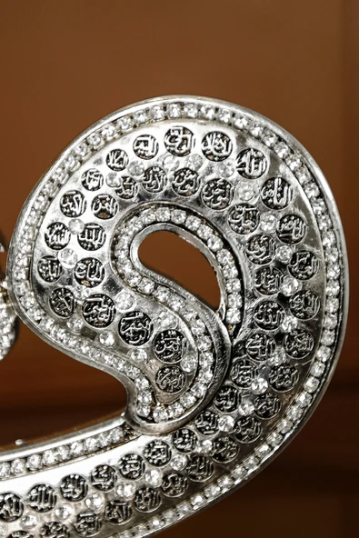 İSLAMİ DEKORATİF İKİLİ BİBLO SETİ VAV ALLAH MUHAMMED ESMAÜL HÜSNA LÜKS HEDİYE SÜS - Resim 7