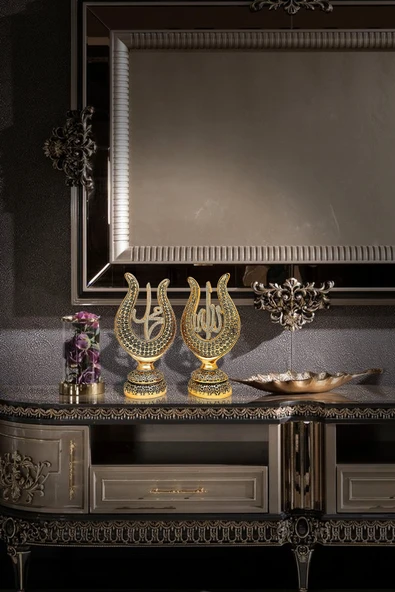 ALLAH MUHAMMED ESMAÜLHÜSNA LÜKS HEDİYELİK BÜYÜK OBJE DEKORATİF SÜS - Resim 6