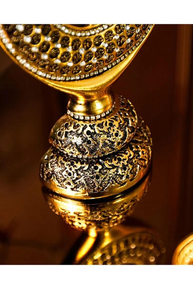 Biblo Hediye Seti Gold Dekorasyon Lüks Aksesuar Hediyelik Obje Lale Esmaülhüsna Allah Muhammed Süs - Resim 3