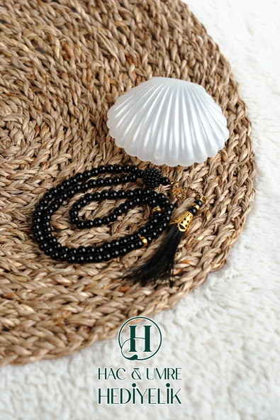 Tesbih Hediyelik | Özel Gün Davet Hediyesi | Deniz Kabuğu Kutulu 99lu İnci Tesbih Vav Süslü Püsküllü - Resim 2
