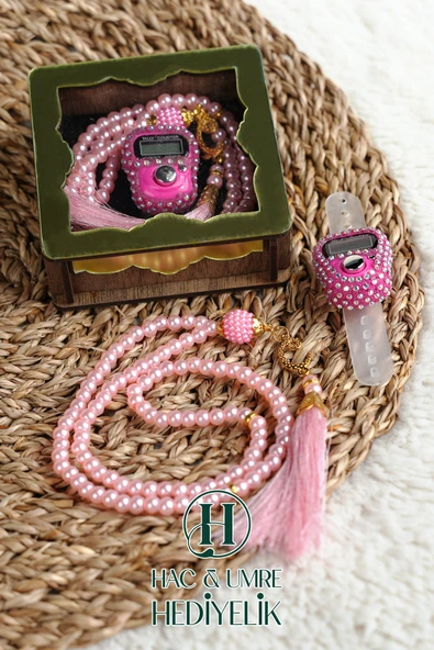 Hediyelik Tesbih Seti | Ahşap Kutulu Elektronik Tesbih ve 99lu İnci Tespih | Özel Gün Hediyesi - Resim 3