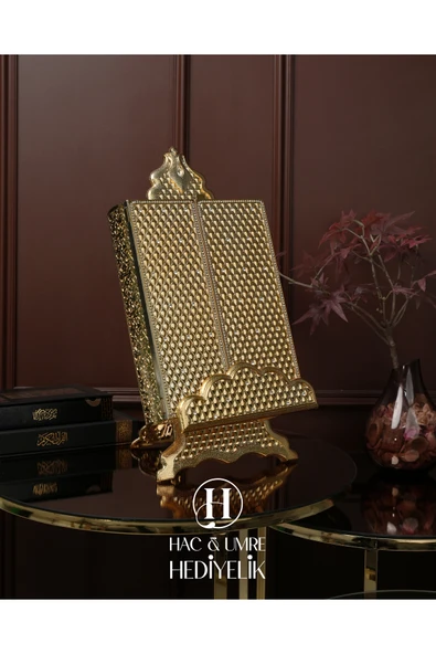 Kuran Kabı ve Kuranı Kerim | Lüks Kuran Saklama Kabı | Ayaklı Çift Kapaklı Kutulu Hediyelik Kuran - Resim 7