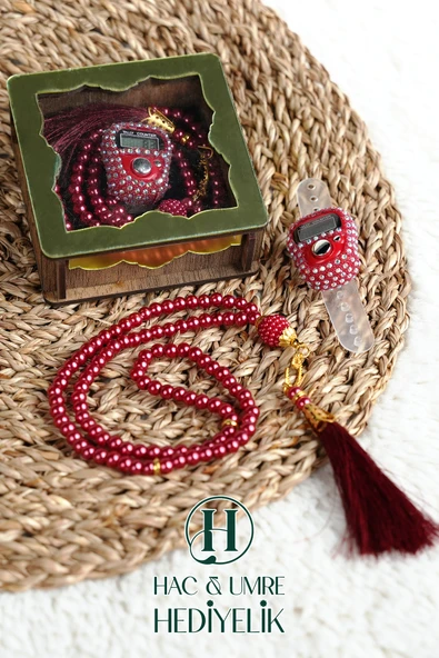 Hediyelik Tesbih Seti | Ahşap Kutulu Elektronik Tesbih ve 99lu İnci Tespih | Özel Gün Hediyesi - Resim 3