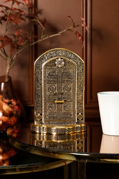 LÜKS BİBLO AYETEL KÜRSİ İŞLEMELİ KABE KAPISI DEKORATİF OBJE - Resim 2