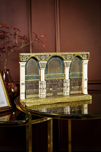 Dini Islami Biblo Ev Ofis Aksesuar Hediyelik Dekoratif Obje Mescidi Nebevi Selamlama Kapısı Süs - Resim 2