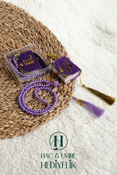 Mikro Kuran ve 99 lu Tesbih Seti | Mevlüt Hac Umre Hediyelik Davet Bebek Mevlidi Hediyesi | 10 Set ürün görseli