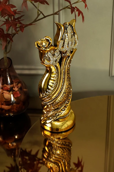 HEDİYELİK BİBLO LÜKS AVANGARD FİGÜR KELİME-İ TEVHİD İŞLEMELİ ALLAH MUHAMMED DEKORATİF SÜS OBJE - Resim 3