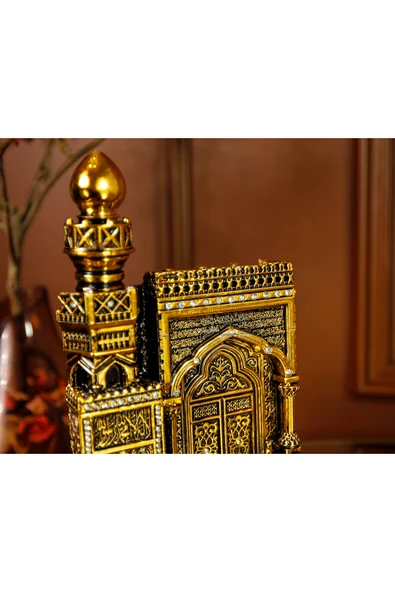 MİHRAP MİNBER MİNYATÜR BİBLO LÜKS GOLD SALON MASAÜSTÜ RAF EV OFİS DEKORASYON ALTIN KAPLAMA SÜS DEKOR - Resim 6