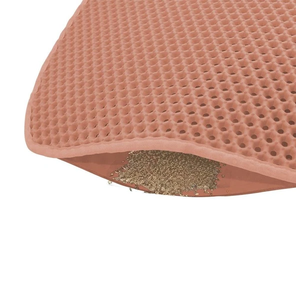 Cattie Taraklı Model Kum Toplayıcı Fonksiyonel Kedi Paspası Pink - Kedi Model M Boy 50-50cm - 3