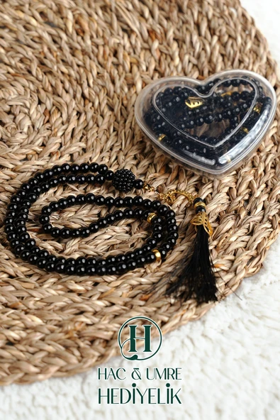 Hediyelik Tesbih | 99lu İnci Tesbih Vav İmameli Püsküllü Kalp Kutulu | Hac Umre Gün Davet Hediyesi - Resim 3