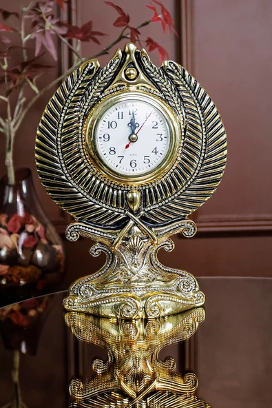 Masa Saati Biblo Lüks Hediyelik Dekoratif Saat Özel Tasarım Figür - 2