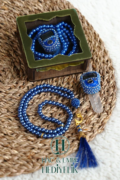 Hediyelik Tesbih Seti | Ahşap Kutulu Elektronik Tesbih ve 99lu İnci Tespih | Özel Gün Hediyesi - Resim 3