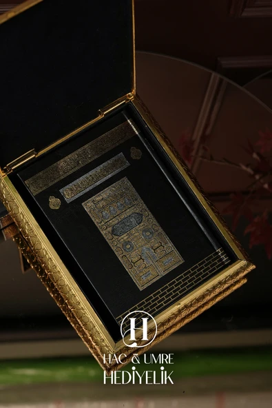 Kuran Standı ve Kuranı Kerim | Lüks Dekoratif Kuran Kabı ve Kuran Seti | Gold Kuran Muhafazası Seti - 4