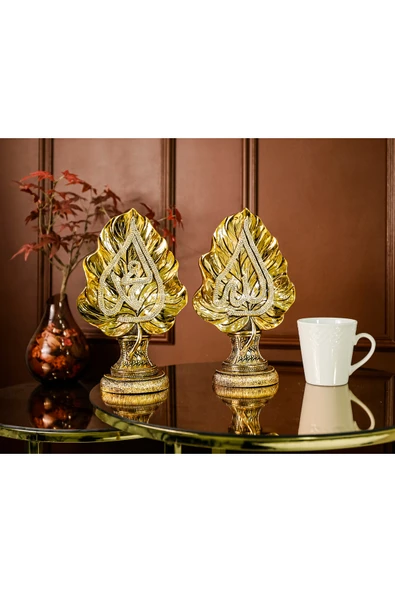 DEKORATİF BİBLOLAR YAPRAK ALLAH MUHAMMED BİBLO DEKOR OBJE EV OFİS AKSESUARLARI FİGÜR SÜS SETİ - Resim 2
