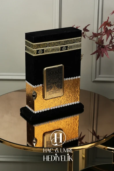 Kabe Muhafazalı Kuranı Kerim | Lüks Kabe Desenli Kuran Kabı ve Kuran Set | Hediyelik Kuran Seti - Resim 6