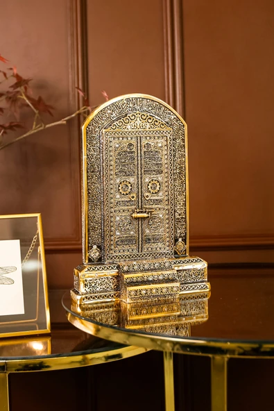 Lüks Hediyelik Dekoratif Obje Gold Dekor Gold Ev Ofis Dekorasyon Kabe Kapısı Ayetel Kürsi Biblo ürün görseli