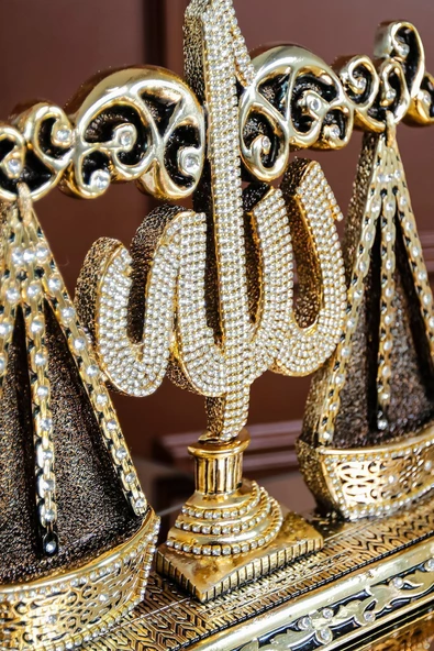 LÜKS HEDİYELİK FİGÜR DİNİ İSLAMİ BİBLO DEKORATİF ÜRÜN TERAZİ LAFIZ OBJE - Resim 6