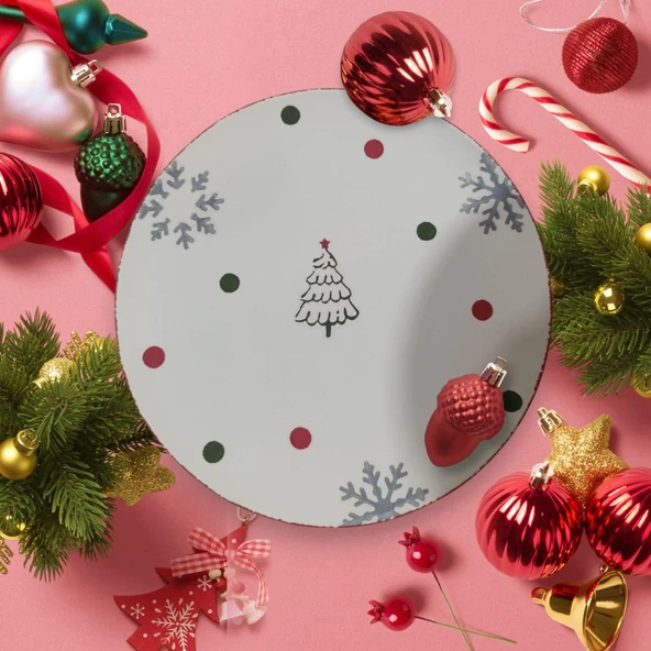 Dream Yeni Yıl Pasta Tabağı- Kırmızı ürün görseli 1