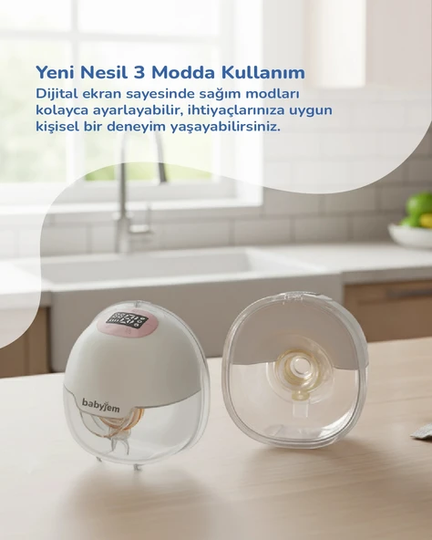 Babyjem Yeni Nesil Ultra Vakumlu Giyilebilir Göğüs Pompası - 2