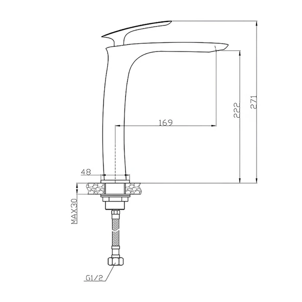 Newarc Slim Çanak Tipi Krom Lavabo Bataryası 121001 - 2