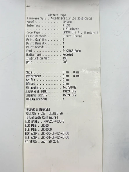 Rongta RPP320 Taşınabilir Barkod Yazıcı USB,Bluetooth Bağlantılı ( OUTLET ) - 9