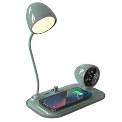 S-link SL-CW21 Yeşil Telefon Uyumlu Fast Şarj 15W Ayarlanabilir Led Işıklı  Masa Lambası - 3