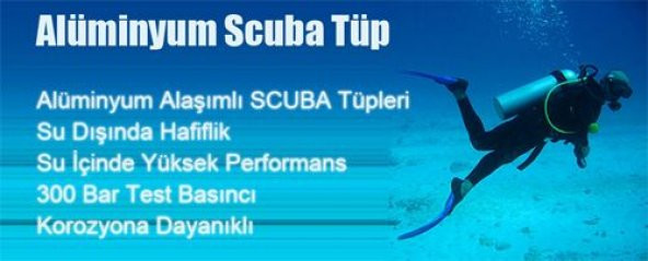 MES Tüp Alüminyum 7 L Vana dahil Dalış Tüpü - Resim 2