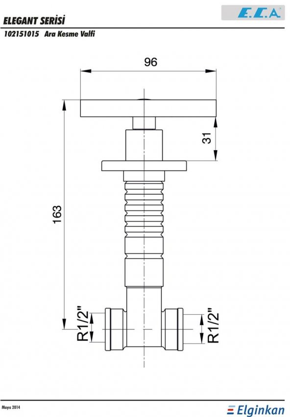 Eca Elegant Ara Kesme Valfi 102151015 - 2