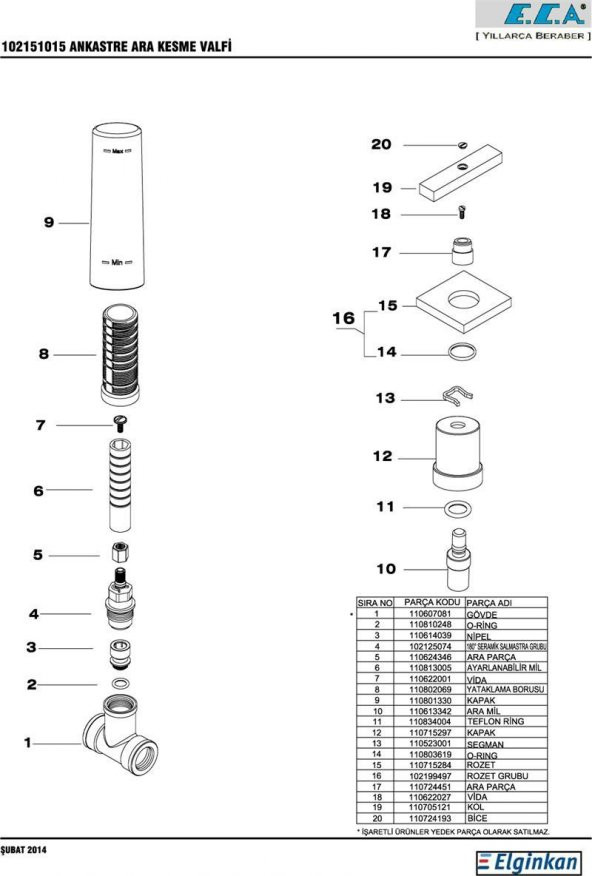 Eca Elegant Ara Kesme Valfi 102151015 - 3
