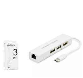 Hadron Hdx7007 Type-C Hub Combo 3-Usb + Lan Beyaz - Resim 2