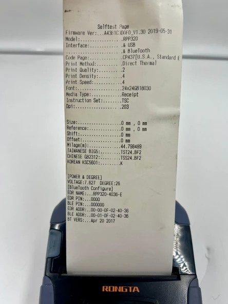 Rongta RPP320 Taşınabilir Barkod Yazıcı USB,Bluetooth Bağlantılı ( OUTLET ) - 8