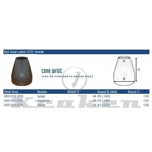 KRAKEN Kuru Elbise Kol Seal Latex Standart Konik - 2