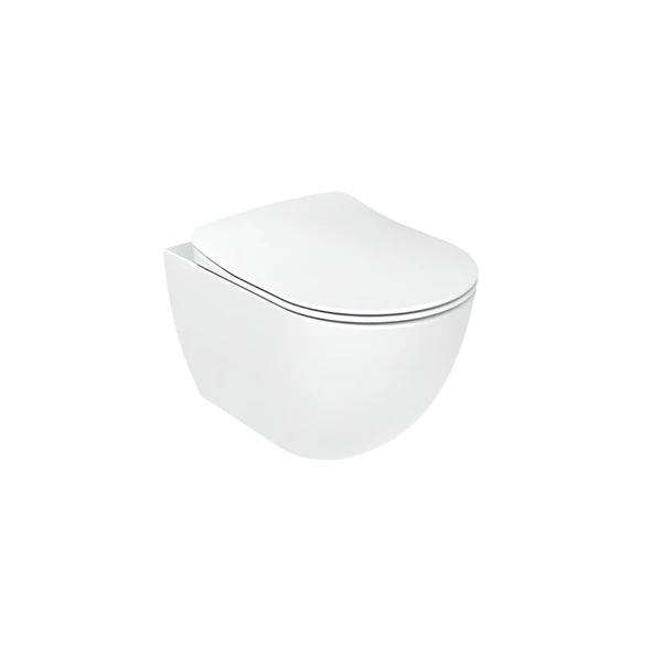 Creavit Free Beyaz Kanallı Asma Klozet FE320, Creavit Free Duck Duroplast Yavaş Kapak - Resim 6