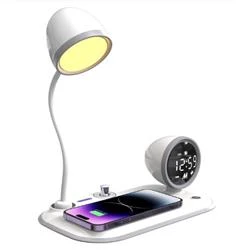 S-link SL-CW21 Beyaz Telefon Uyumlu Fast Şarj 15W Ayarlanabilir Led Işıklı  Masa Lambası - Resim 3