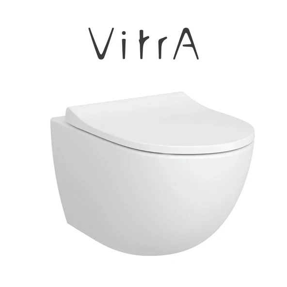 Vitra Sento Rim-Ex Beyaz Asma Klozet 7748B003-0559, Vitra Slim Yavaş Kapak 120-003-009 - Resim 6