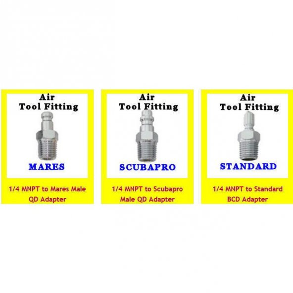 KRAKEN BC Adaptör AD23, Power Mares, Inflator hortumu için kolay bağlantı adaptörü 1/4 NPT Dişi - 2