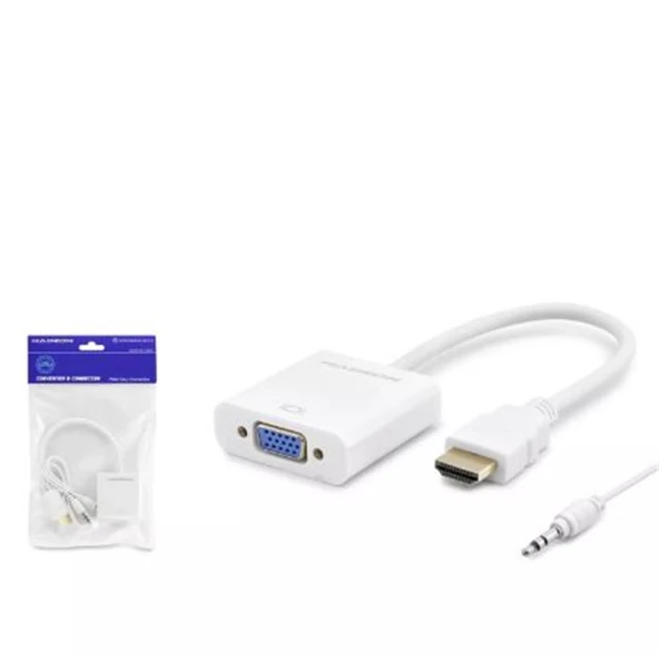 Hadron Hdx2019 Hdmi To Vga F Çevirici 1080P + Audio Beyaz - 1