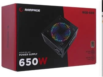 Rampage RGB-650 650W 80 Plus Bronze Aktif PFC 12cm RGB Fanlı Power Supply - Resim 2