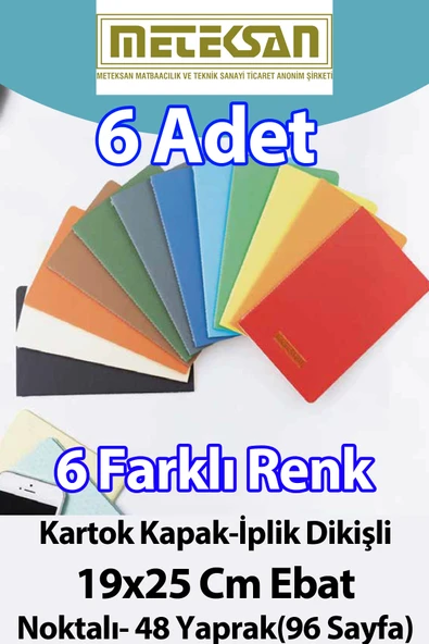 6'lı Büyük Boy (19x25cm) 6'lı Karışık Renkli - 1