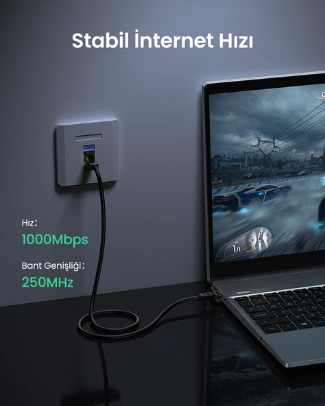 UGREEN CAT6 Ethernet Kablosu, 5 Metre, Siyah, 20162 - 8