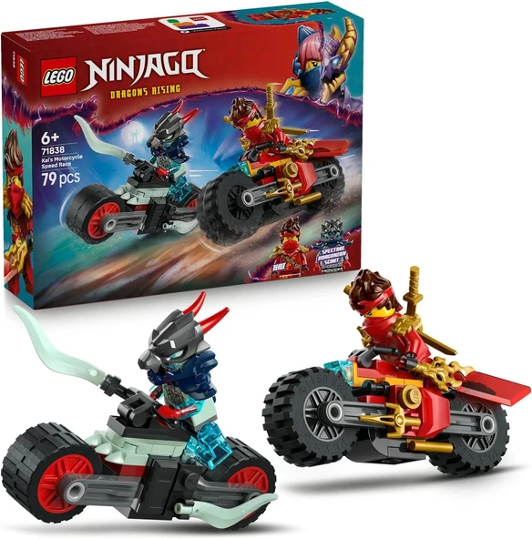 LEGO NINJAGO Kai’nin Motosiklet Hız Yarışı 71838-6 Yaş Üzeri Kız ve Erkek Çocuklar için Kai'nin Yarış Motosikleti ile İf ürün görseli