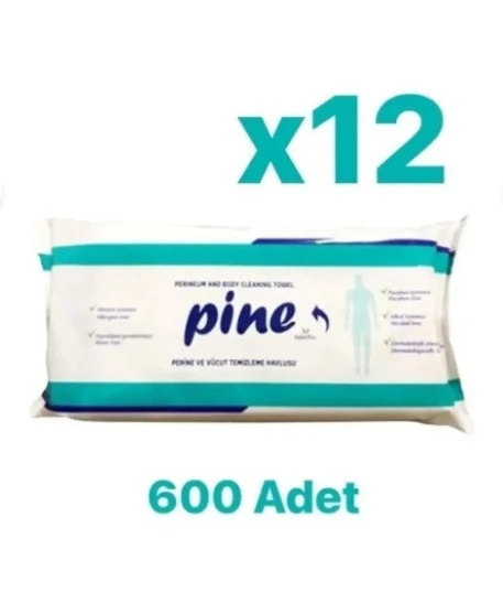 Pine Perine Ve Vücut Temizleme Havlusu Alkolsüz 50'li 12 Adet - 2