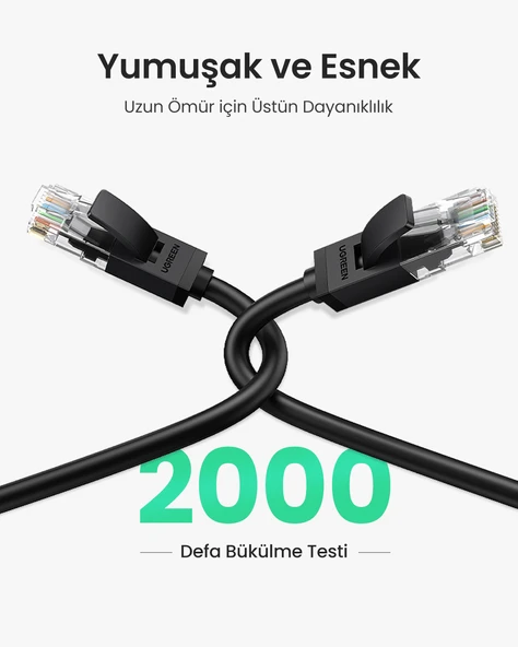 UGREEN CAT6 Ethernet Kablosu, 5 Metre, Siyah, 20162 - 3