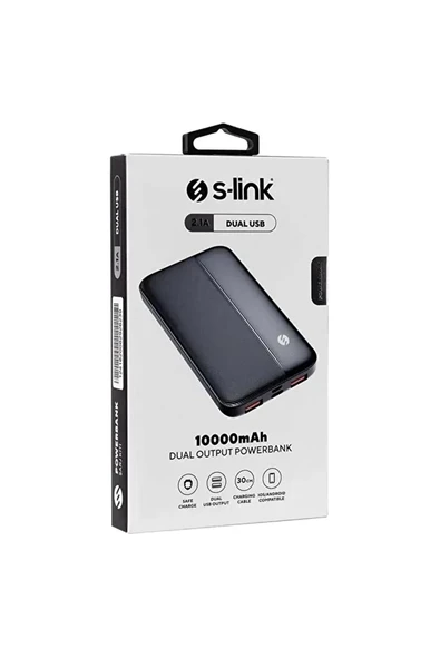 S-Link IP-G10N Siyah Micro+Type C Girişli 10000mAh Taşınabilir Şarj Cihazı Powerbank - 4