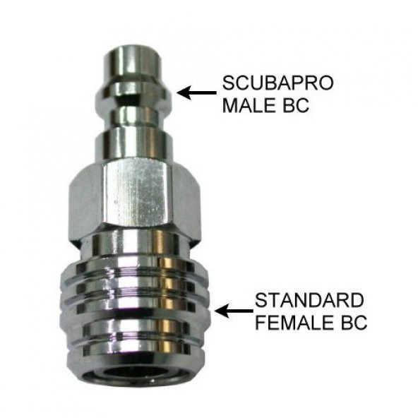 KRAKEN BC Adaptör AD11, Erkek Scubapro BC Dişi Standart - Resim 2